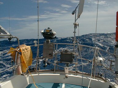 Atlantic wave passing neatly under the stern