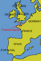 Chartlet of NW Europe showing Channel Islands