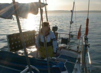 Solar Panels stowed for harbour manoeuvers