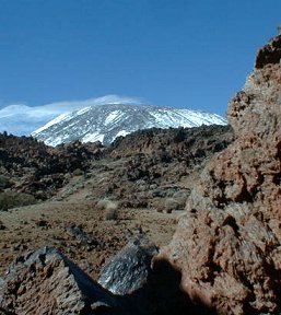 Mount Teide with lava boulders