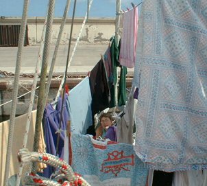 hanging up the washing