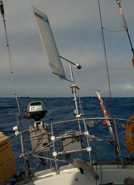 The windvane holding our course