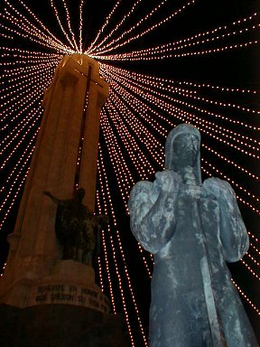 Tent of lights at the memorial